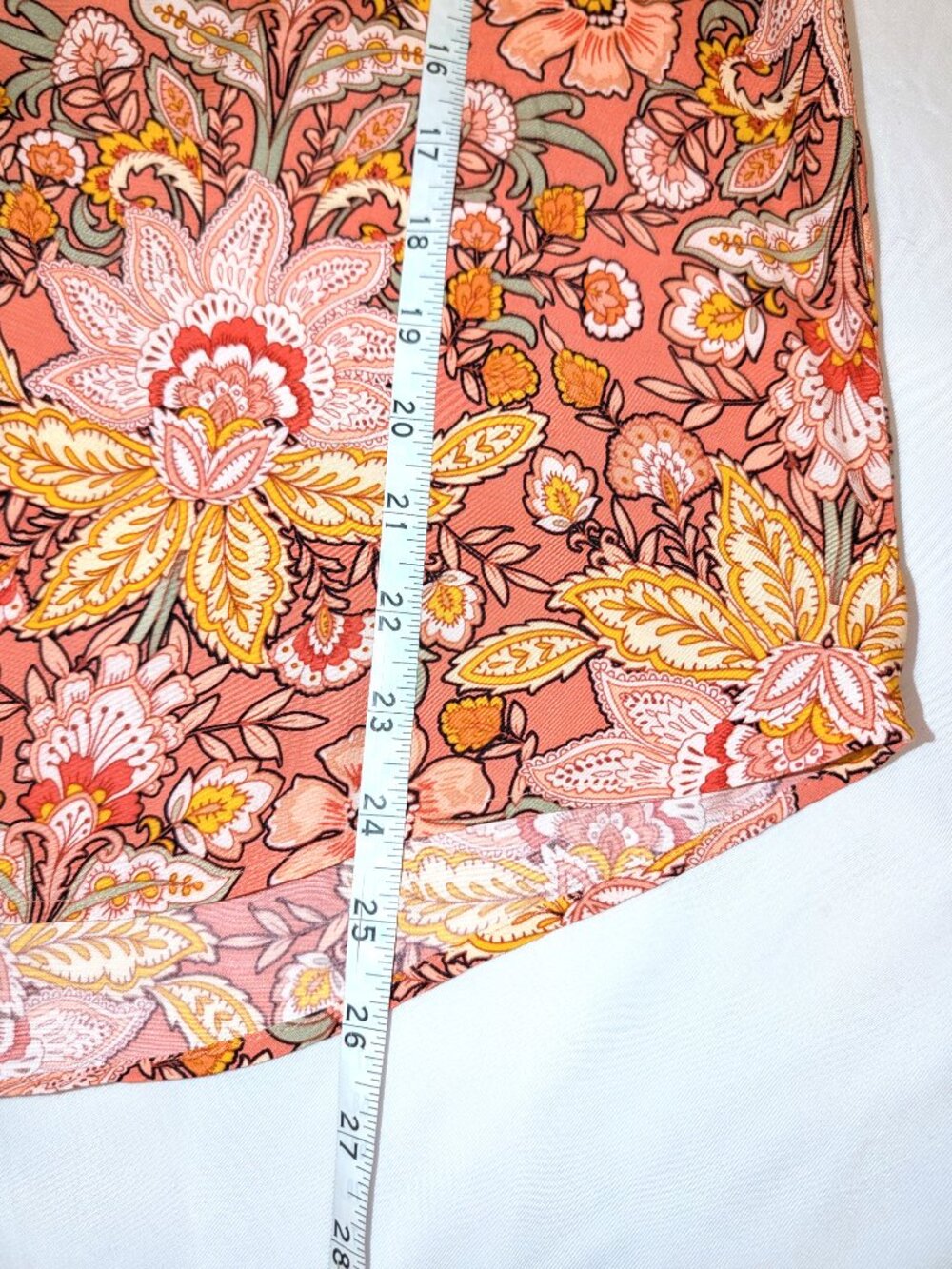 NWT LOFT | Button Front Peach Floral Top Long Sleeve | Size Medium - Picture 9 of 10